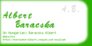 albert baracska business card